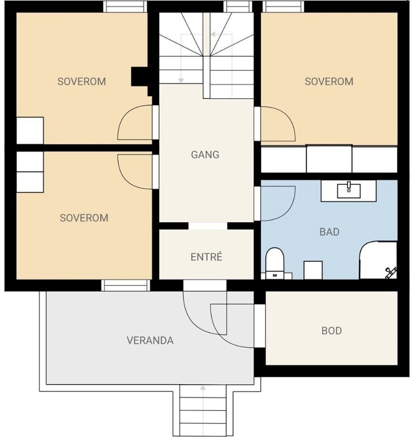 Plantegning 1. etasje Galleribilde