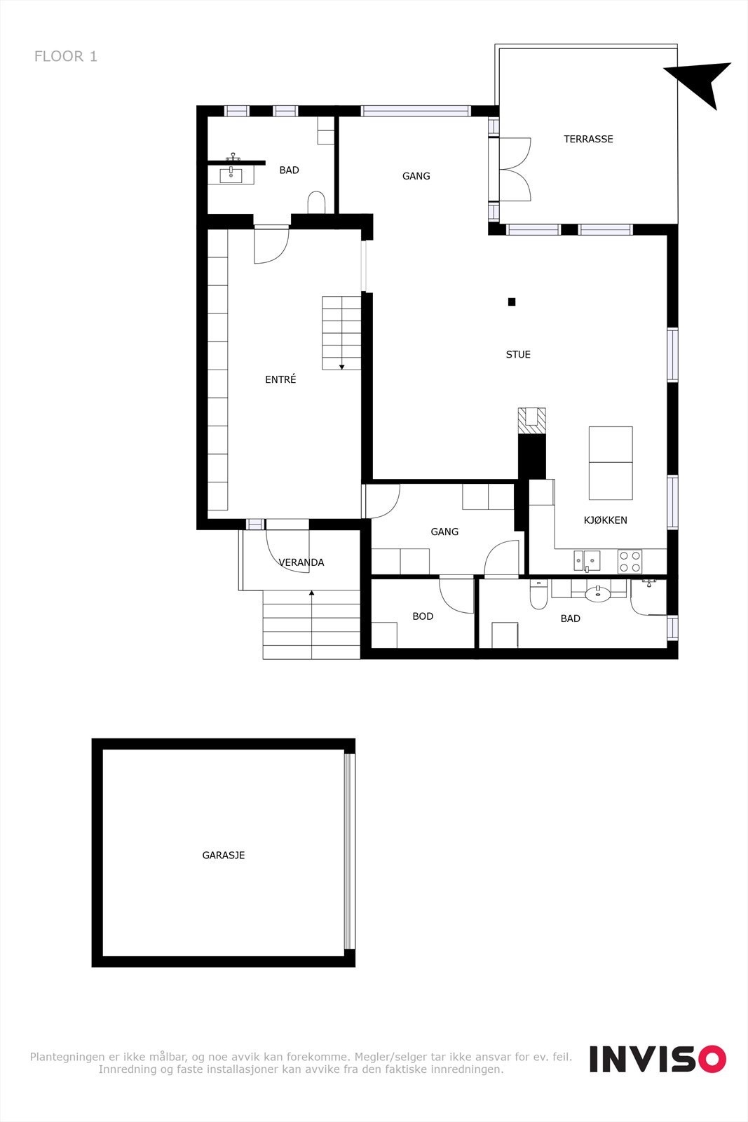 Plantegning 1.etg. Galleribilde