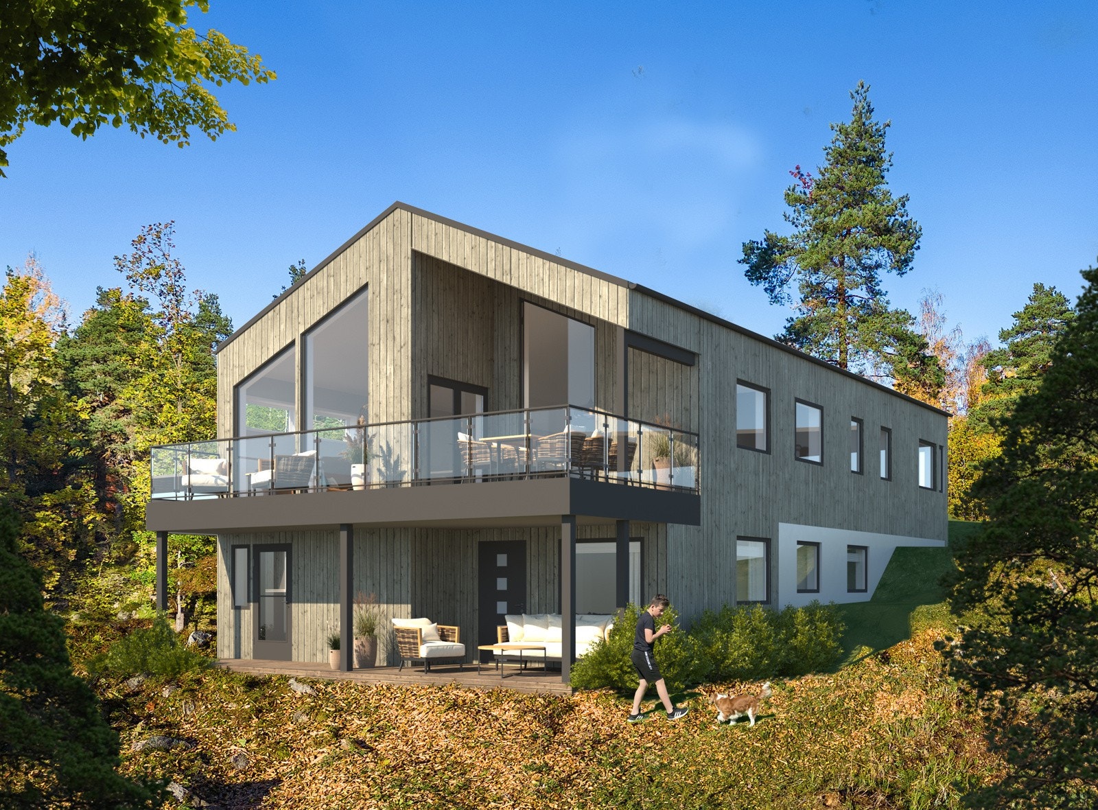 Tomt 3 og 4 er planlagt med saltak Galleribilde