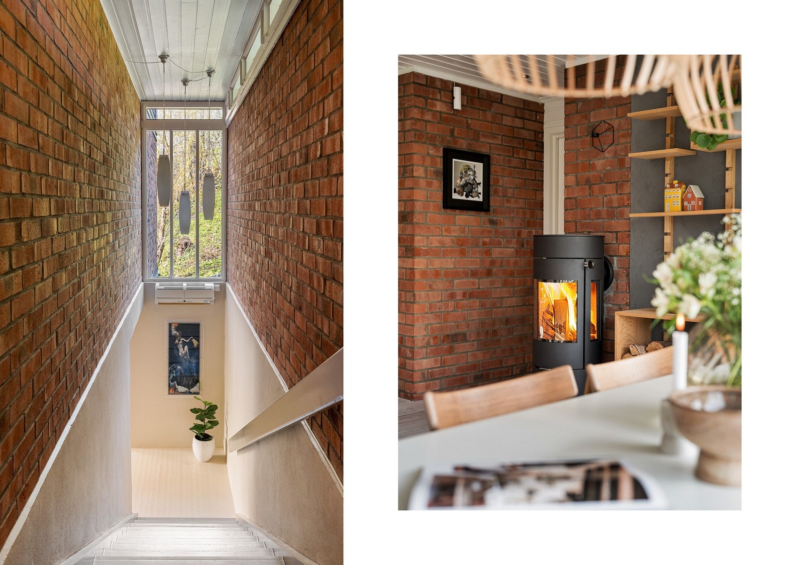 Lekkert trappeløpet leder opp til 1. etasje. Galleribilde