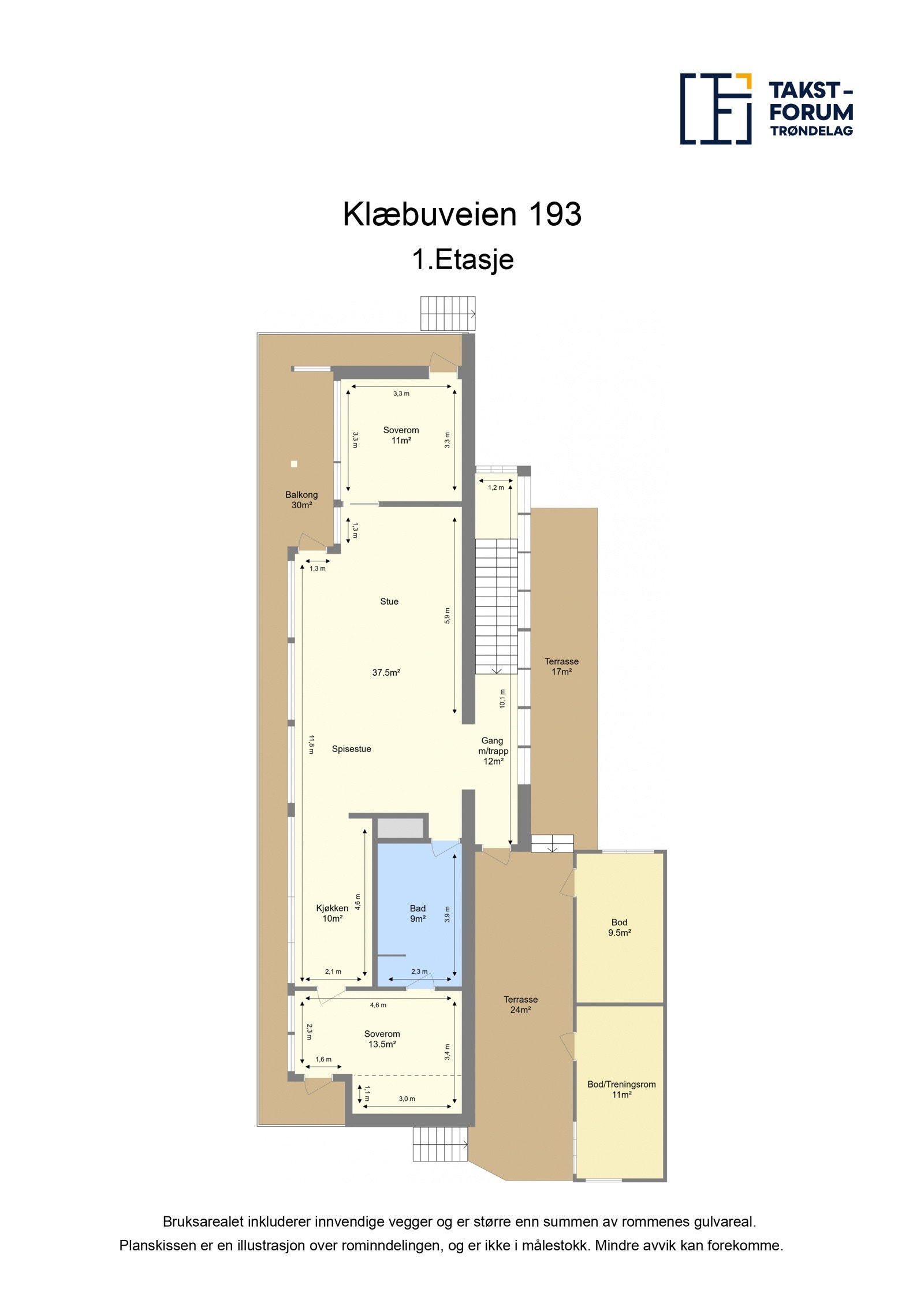 Plantegning 1. etasje Galleribilde