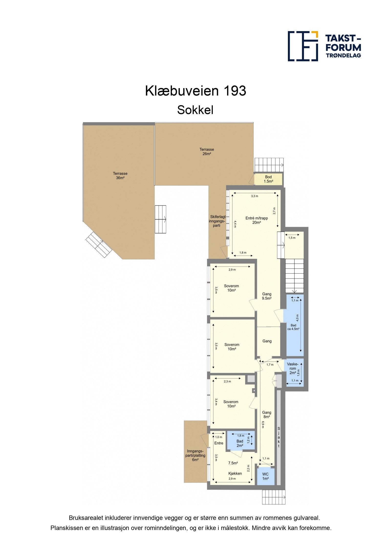 Plantegning sokkeletasje. Galleribilde