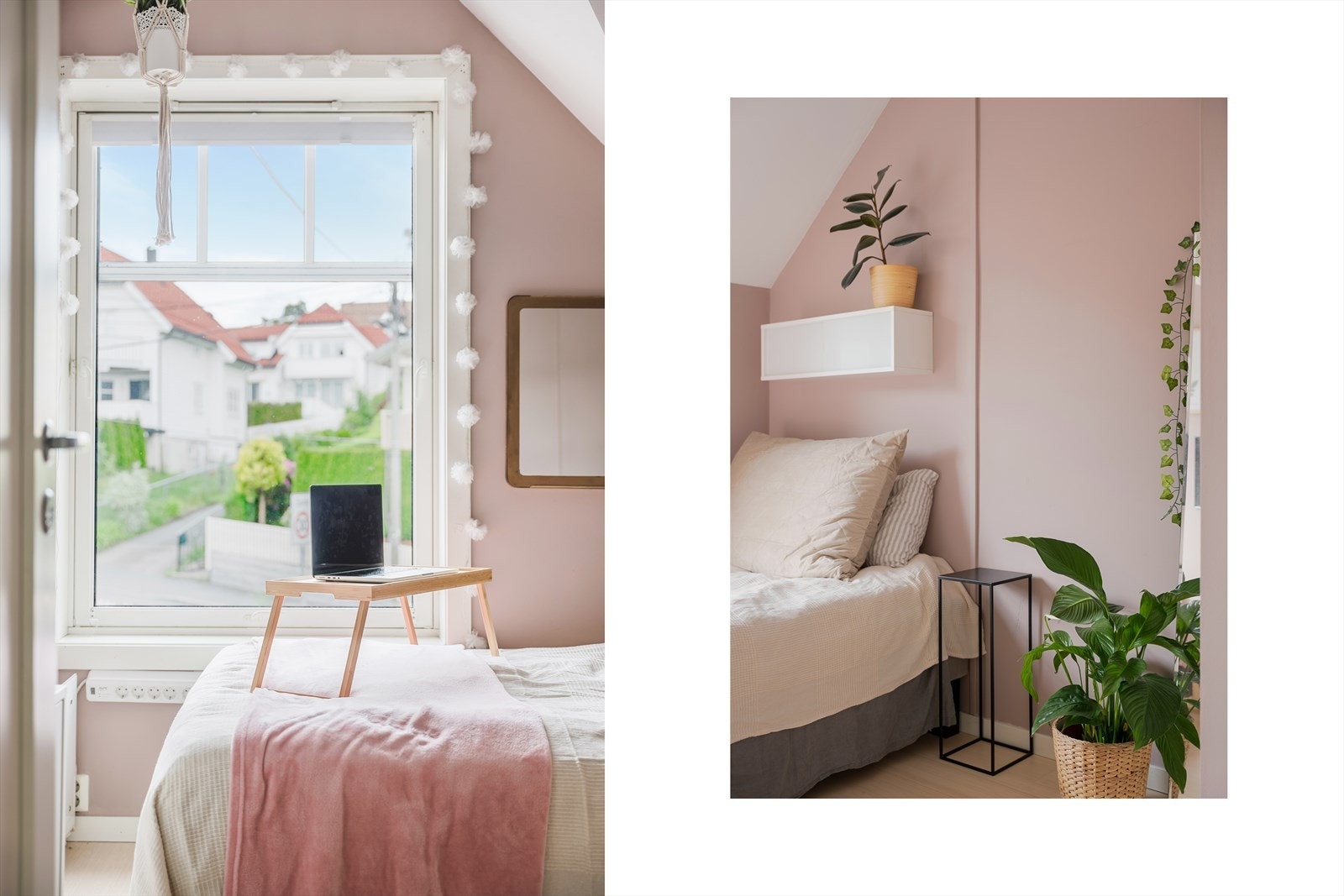 På soverommene er det parkett på gulvet og malte, slette vegger. Galleribilde