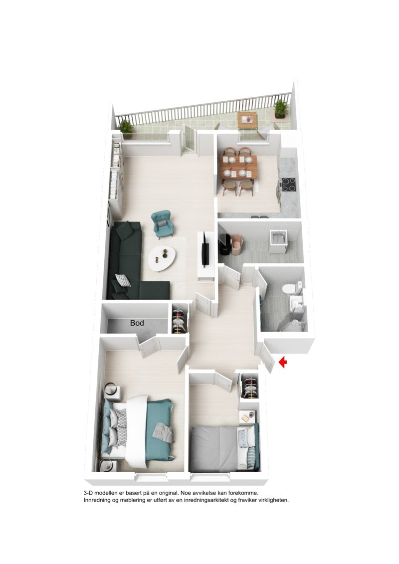 3D plantegning Galleribilde