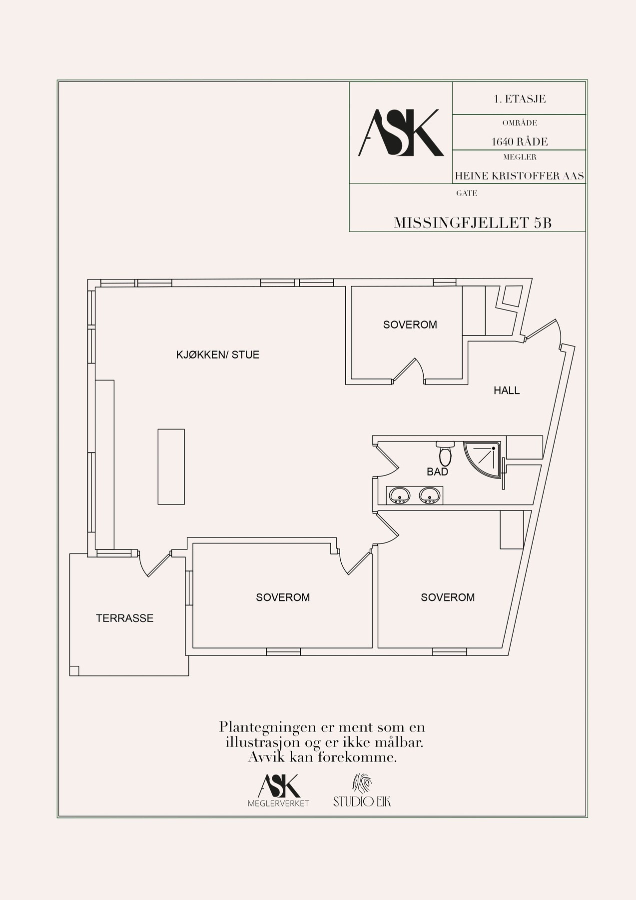 Plantegning 1. etasje Galleribilde