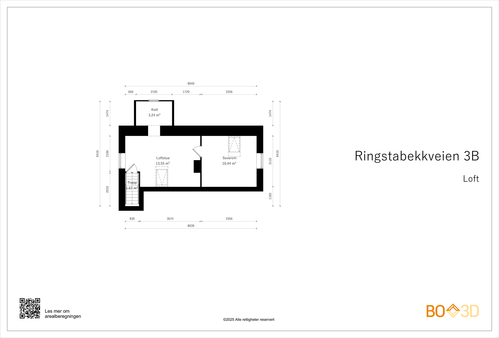 Plantegning loftsetasje Galleribilde