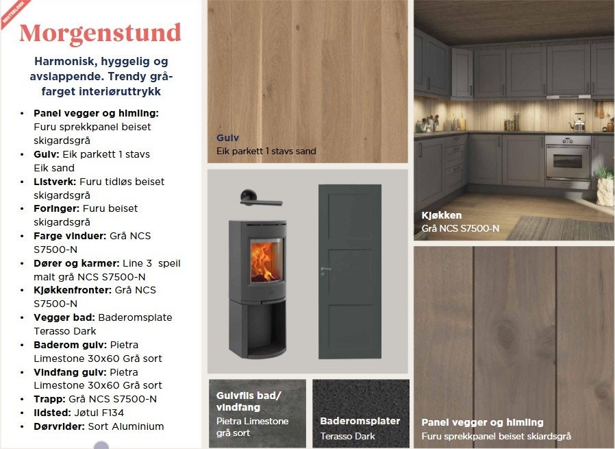 Her ser man noen av oppgraderingene som ligger i interiørserien Morgenstund. Galleribilde