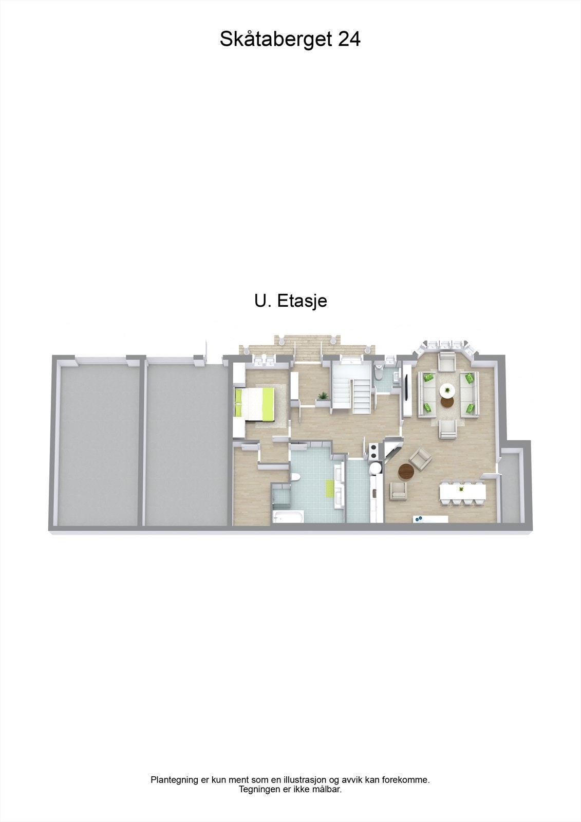 3 D plantegning underetasjen Galleribilde