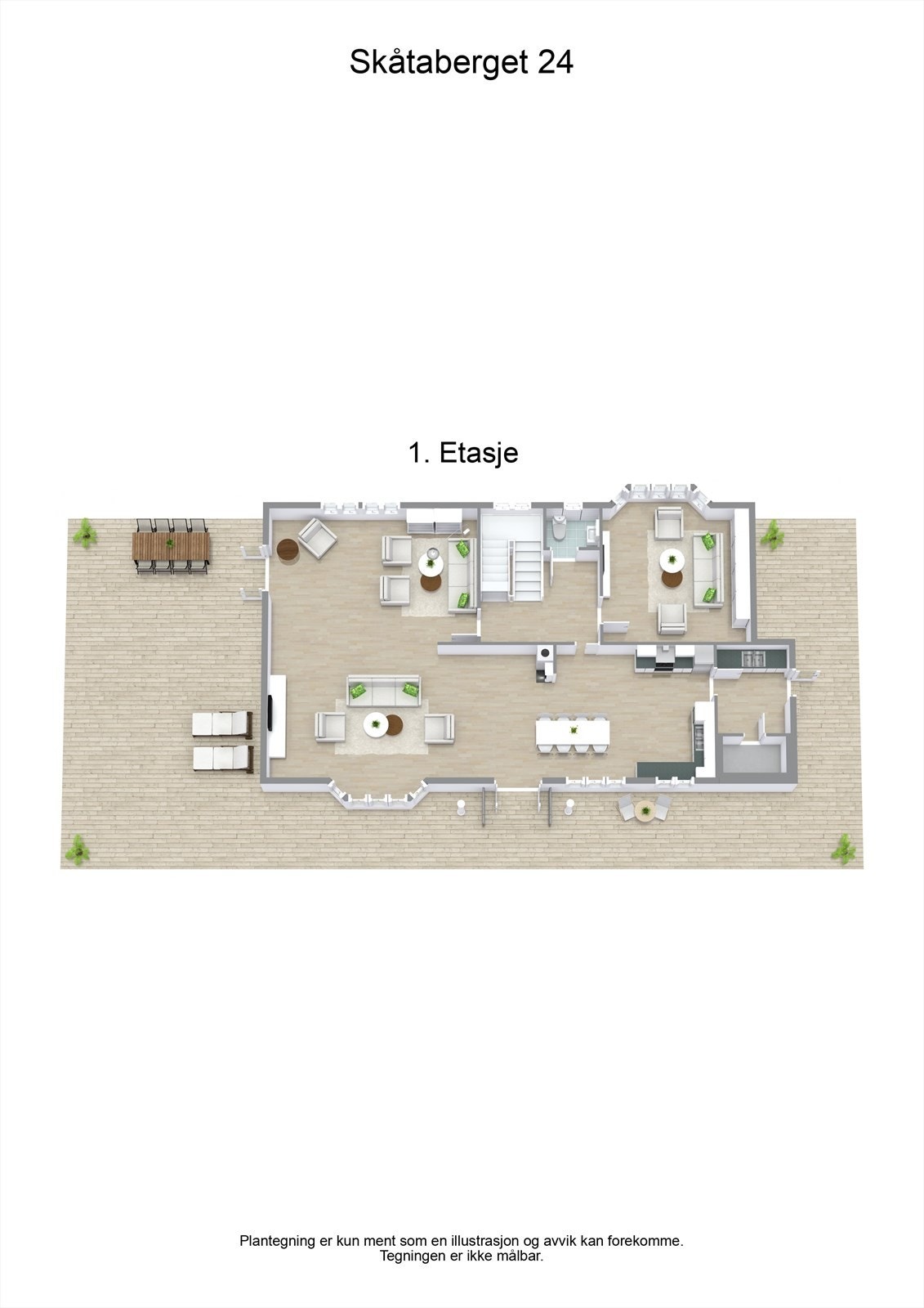 3 D plantegning hovedetasjen Galleribilde