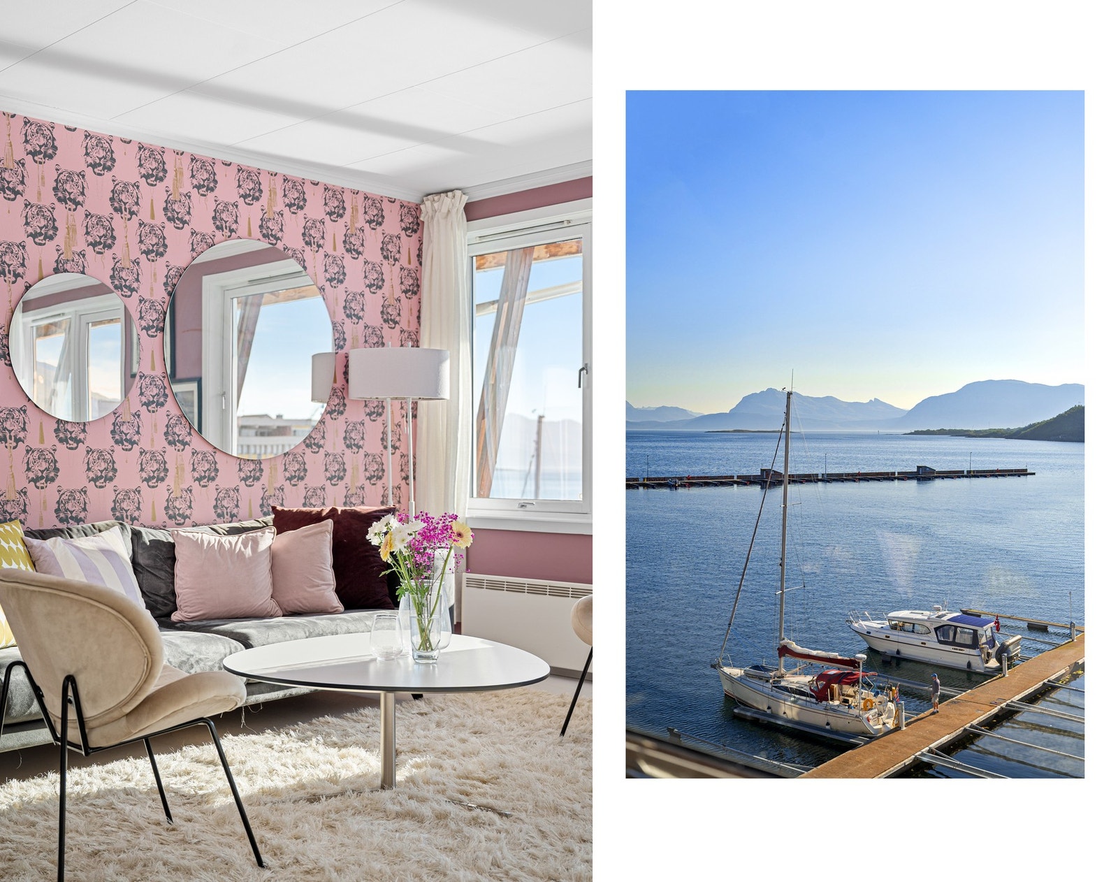 Her kan du bo rett ved havet og nyte sjøutsikten fra stuen eller balkongen Galleribilde