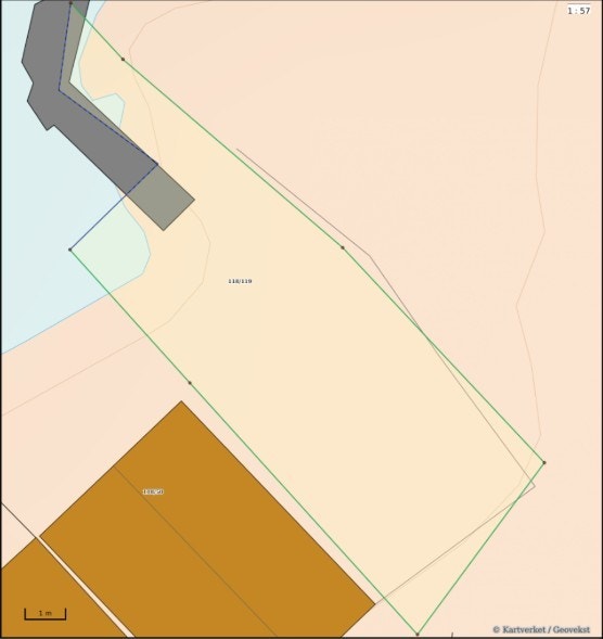 Basiskart av naustetomten. Galleribilde
