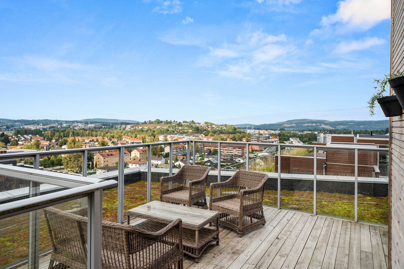 Fra takterrassen er det flott utsikt over store deler av Lillestrøm sentrum. Galleribilde