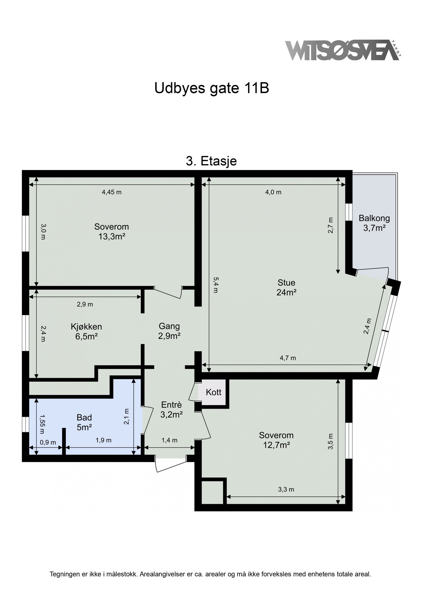 Planskisse fra takstmann. Galleribilde