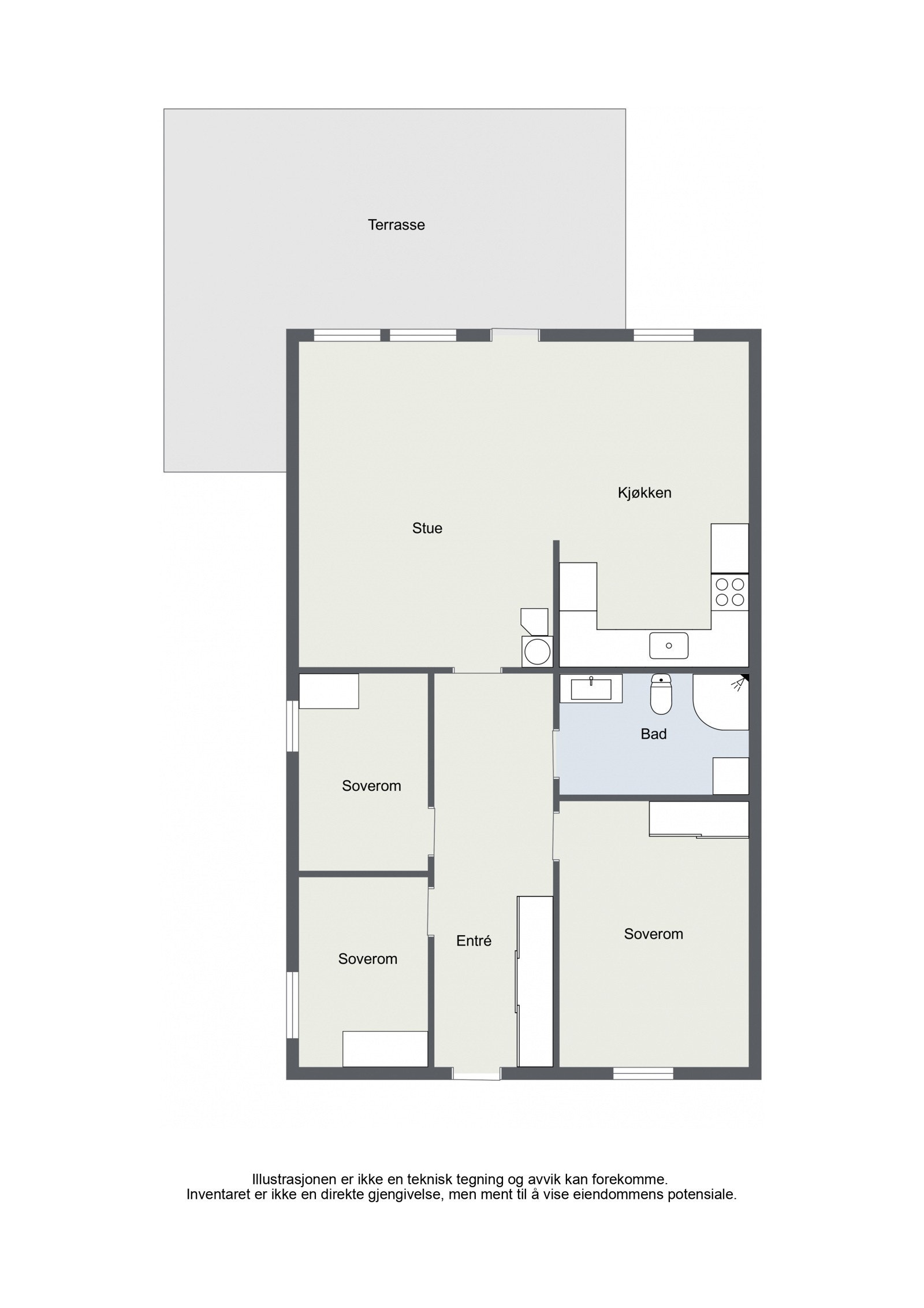 Floorplan letterhead - Vinterroveien 42b - 1. Floor - 2D Floor Plan Galleribilde