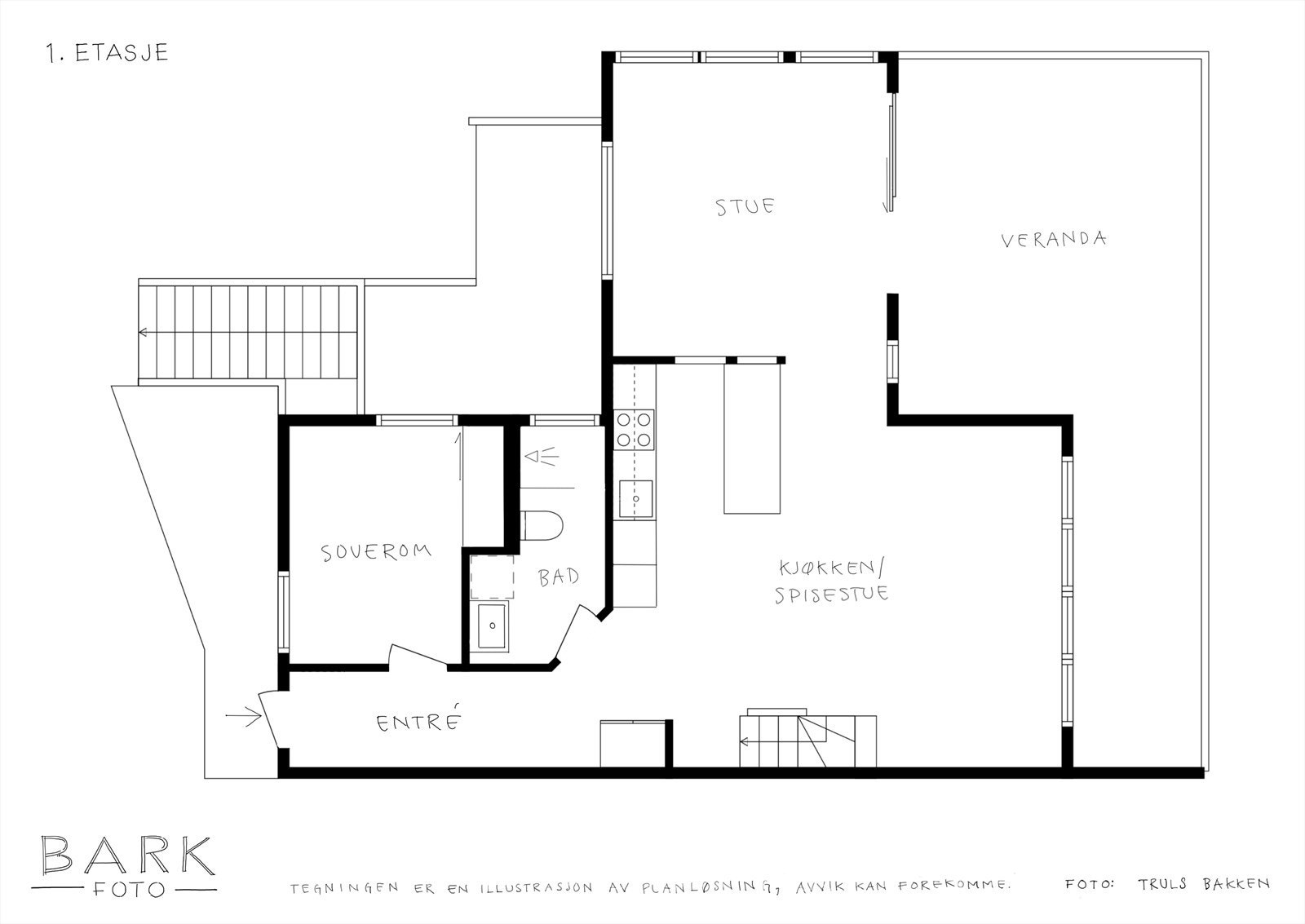Planskisse 1. etasje | W Eiendomsmegling Bergen Galleribilde