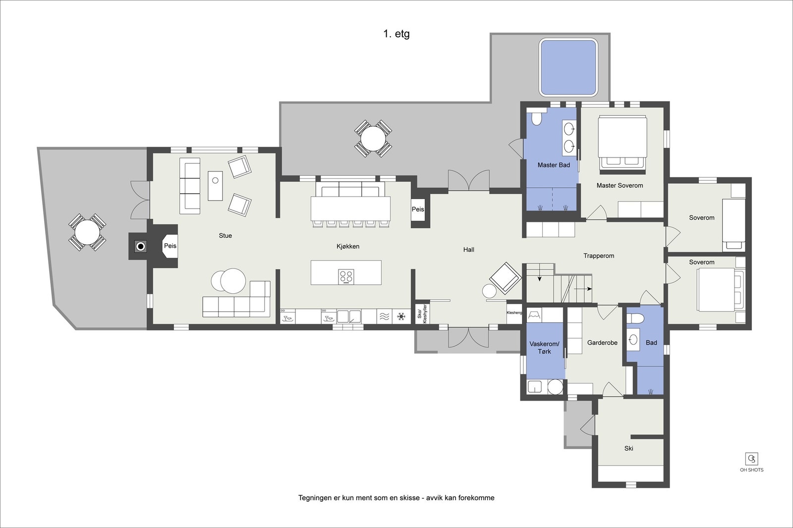 Plantegning 1. etg Galleribilde