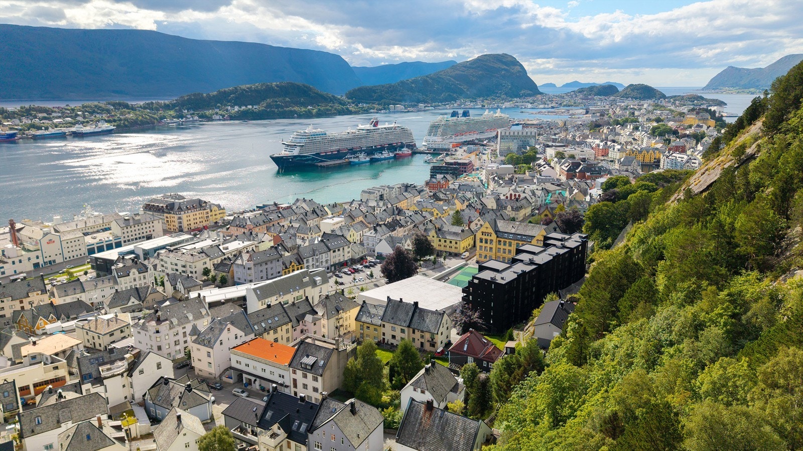 Dronebilde av nærområdet Galleribilde