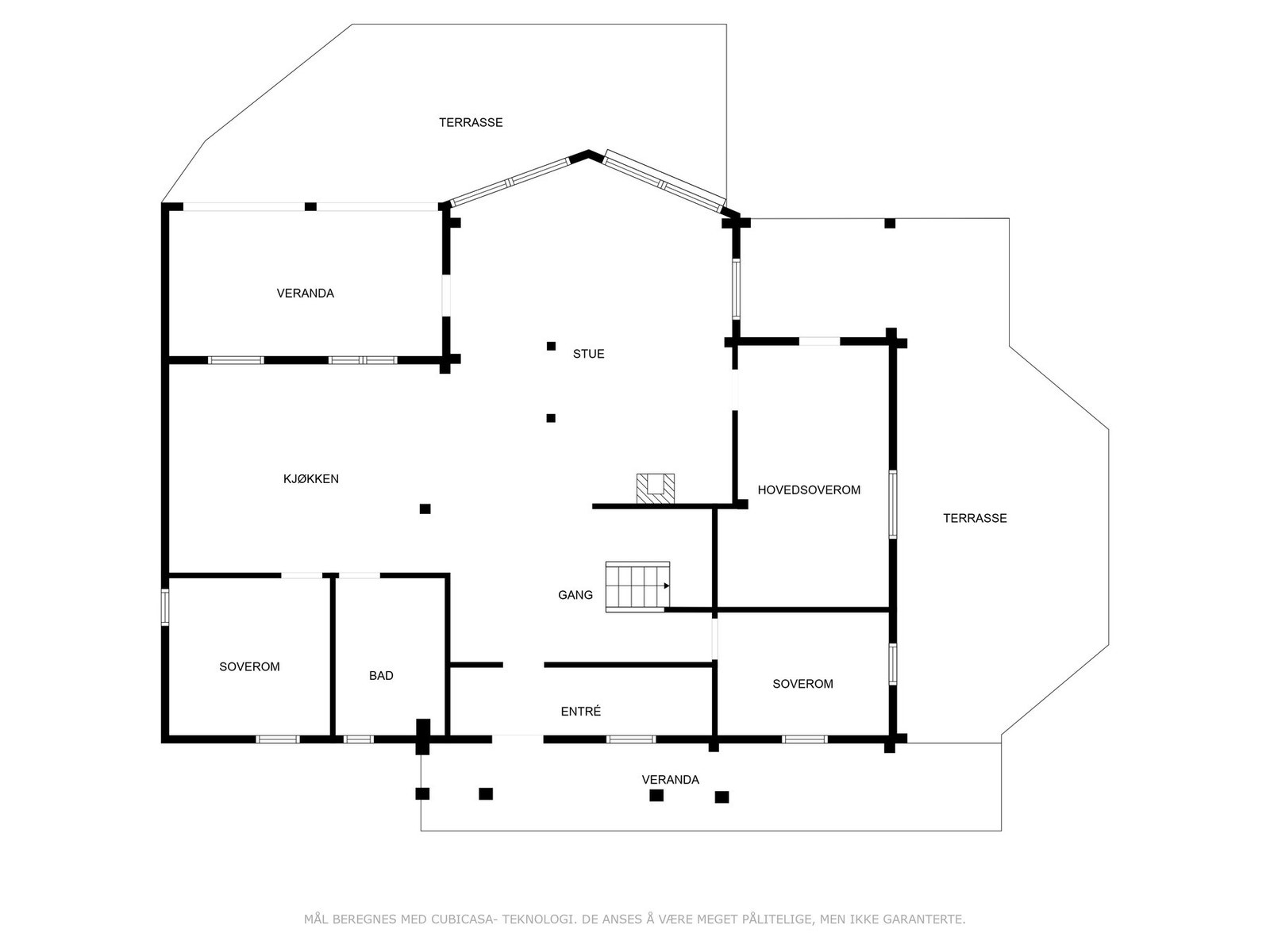 Plantegning hovedetasje. Galleribilde