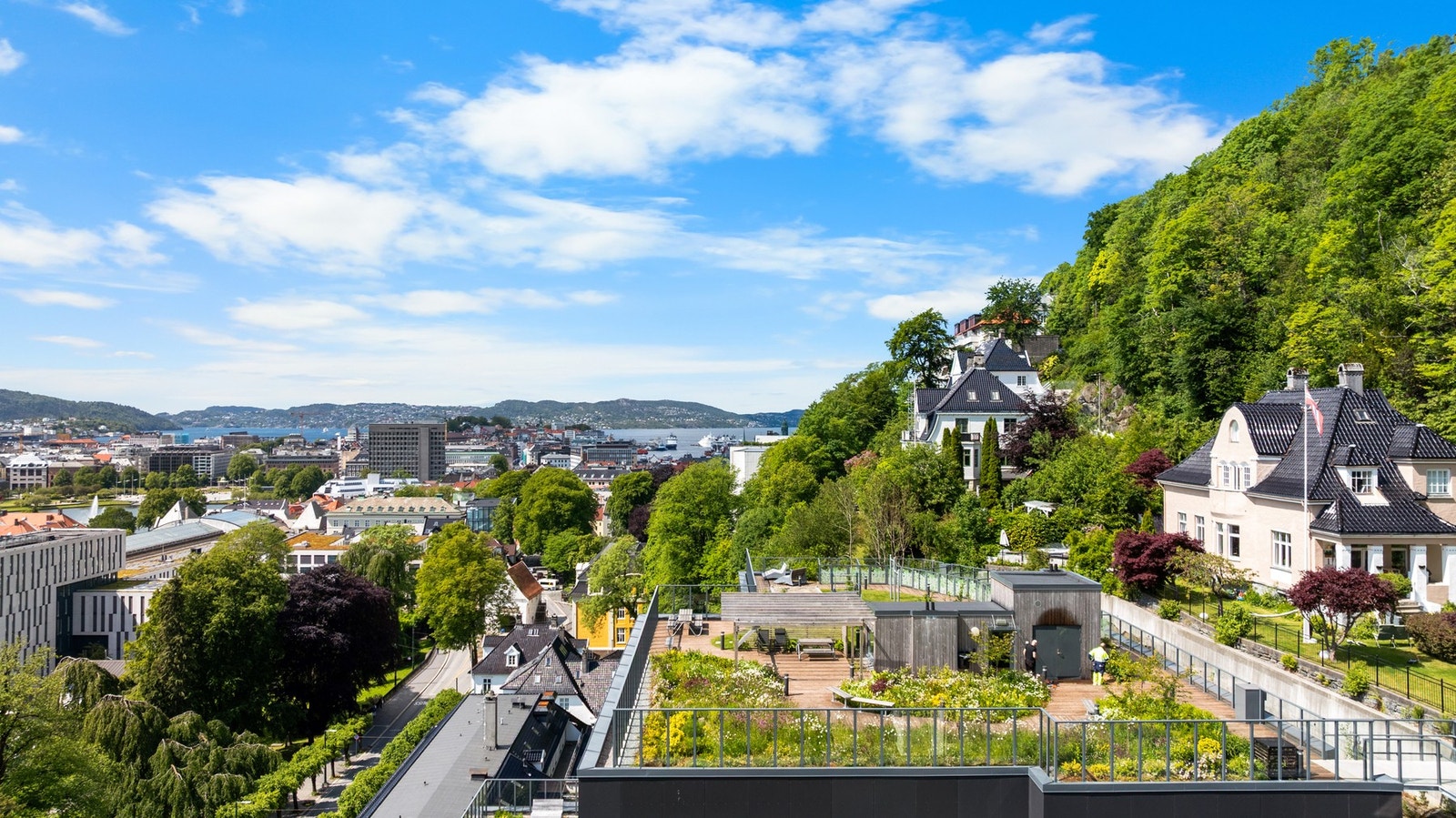 Grønne og frodige omgivelser til tross for den tette beliggenheten på sentrumskjernen. Galleribilde