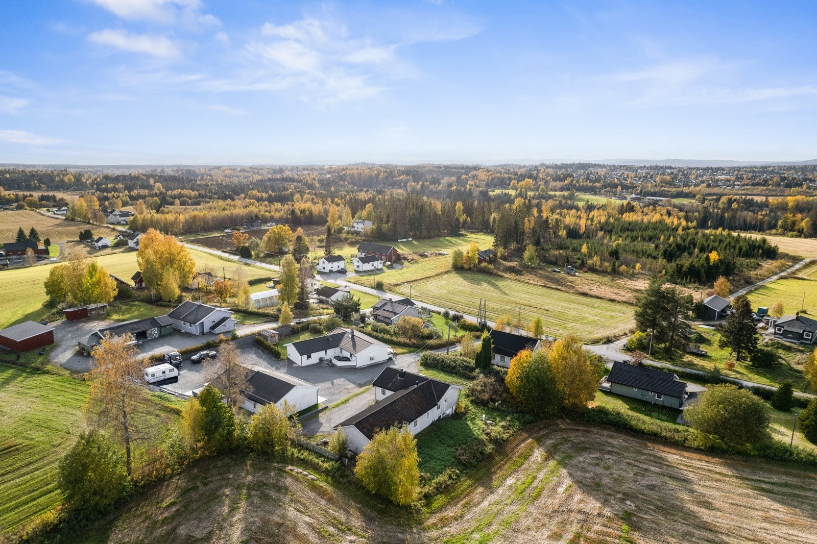 Dronebilde over nærområdet. Galleribilde