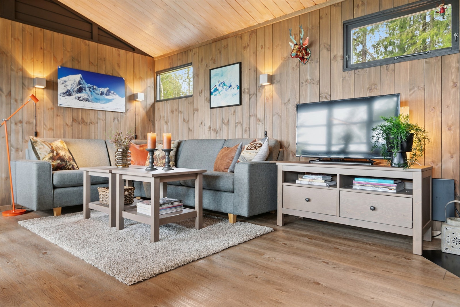 En hyggelig stuedel med plass til en komfortabel sofagruppe for avslapning. Galleribilde