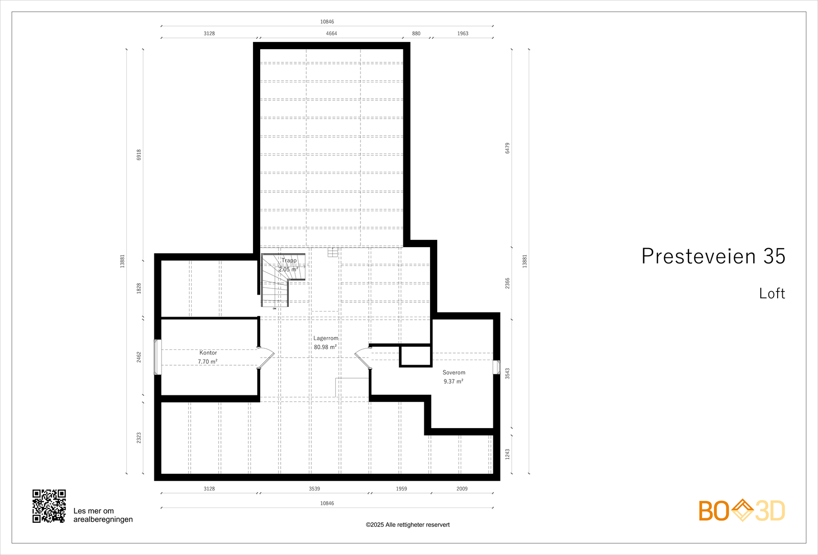 Plantegning loft Galleribilde