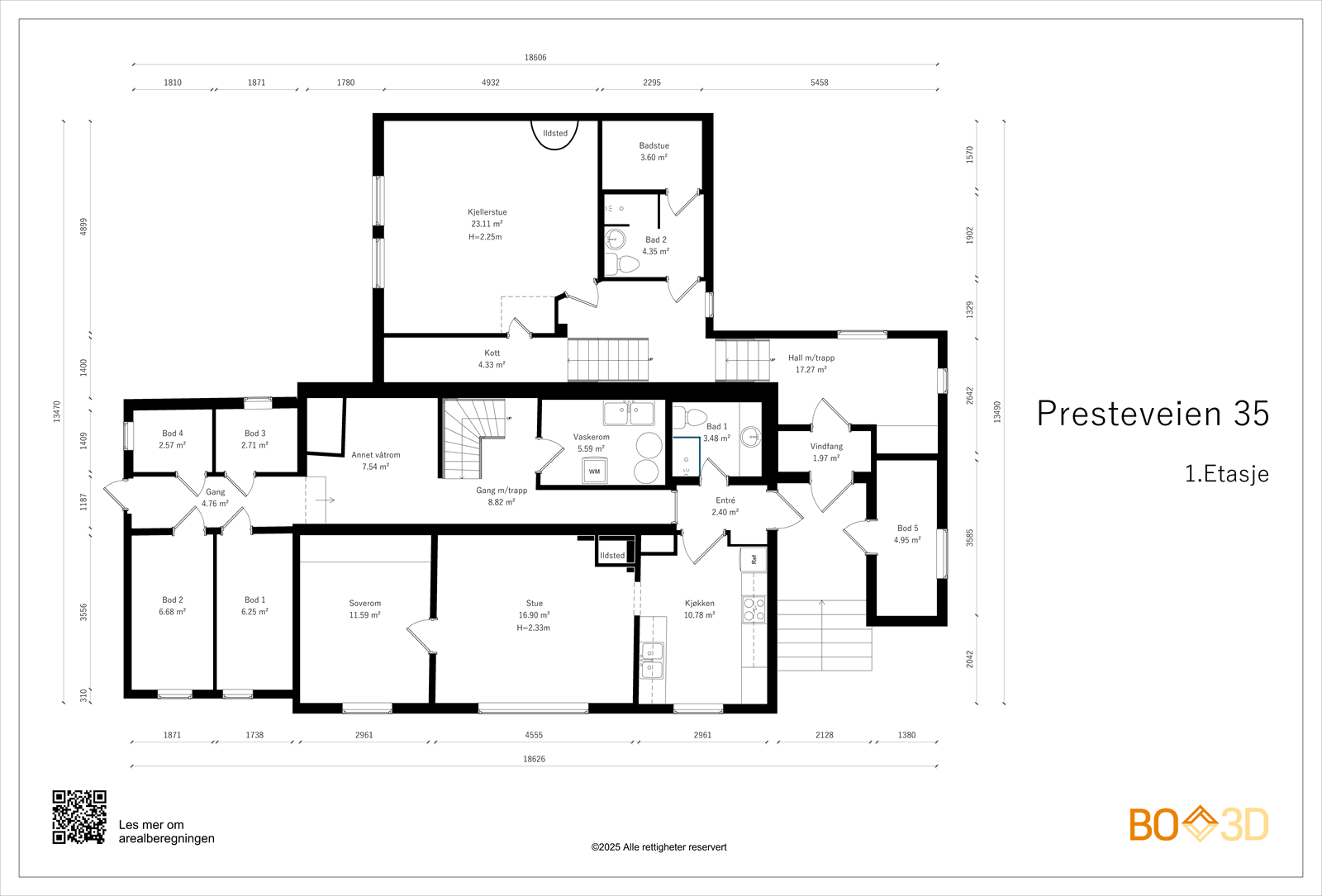 Plantegning 1. etasje Galleribilde