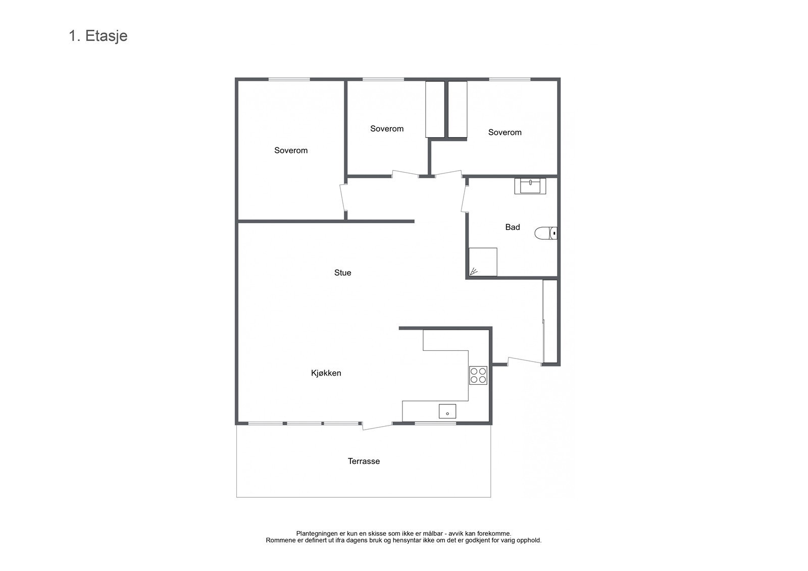 Plantegning over leiligheten Galleribilde