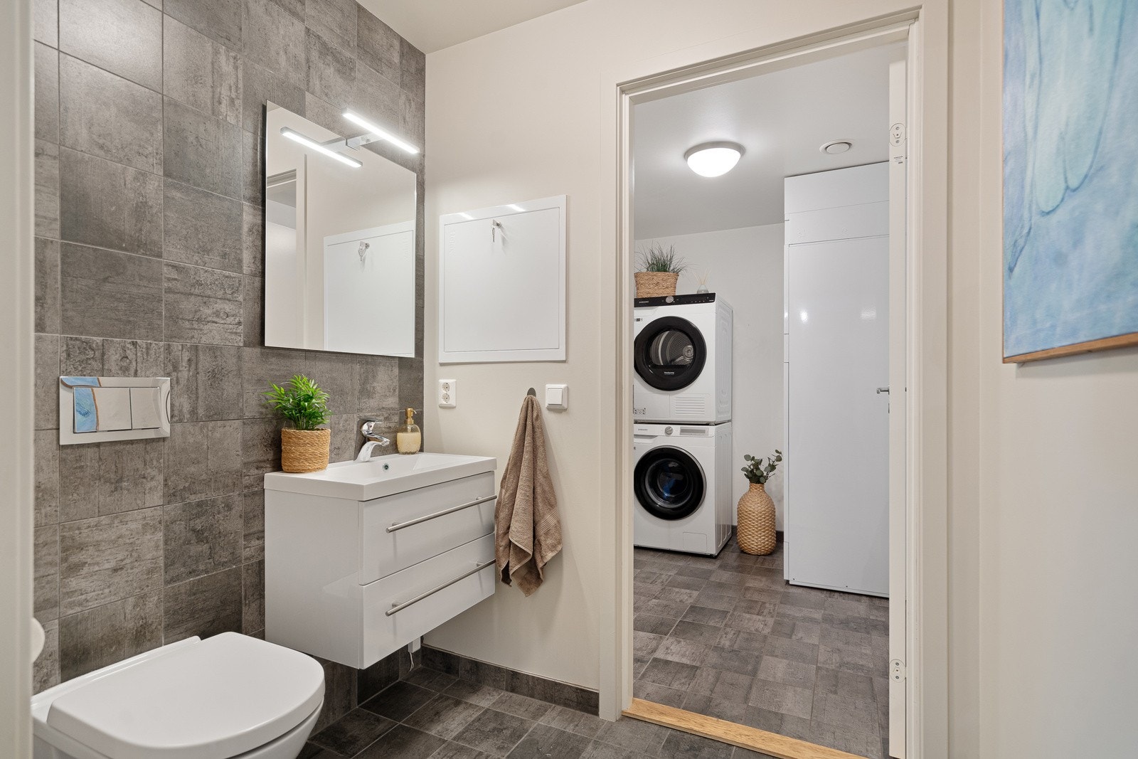 På hovedplanet finner du et gjestetoalett kombinert med vaskerom Galleribilde