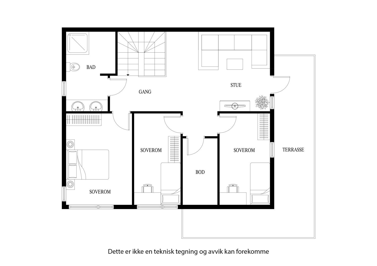 Planløsning 2. etasje Galleribilde