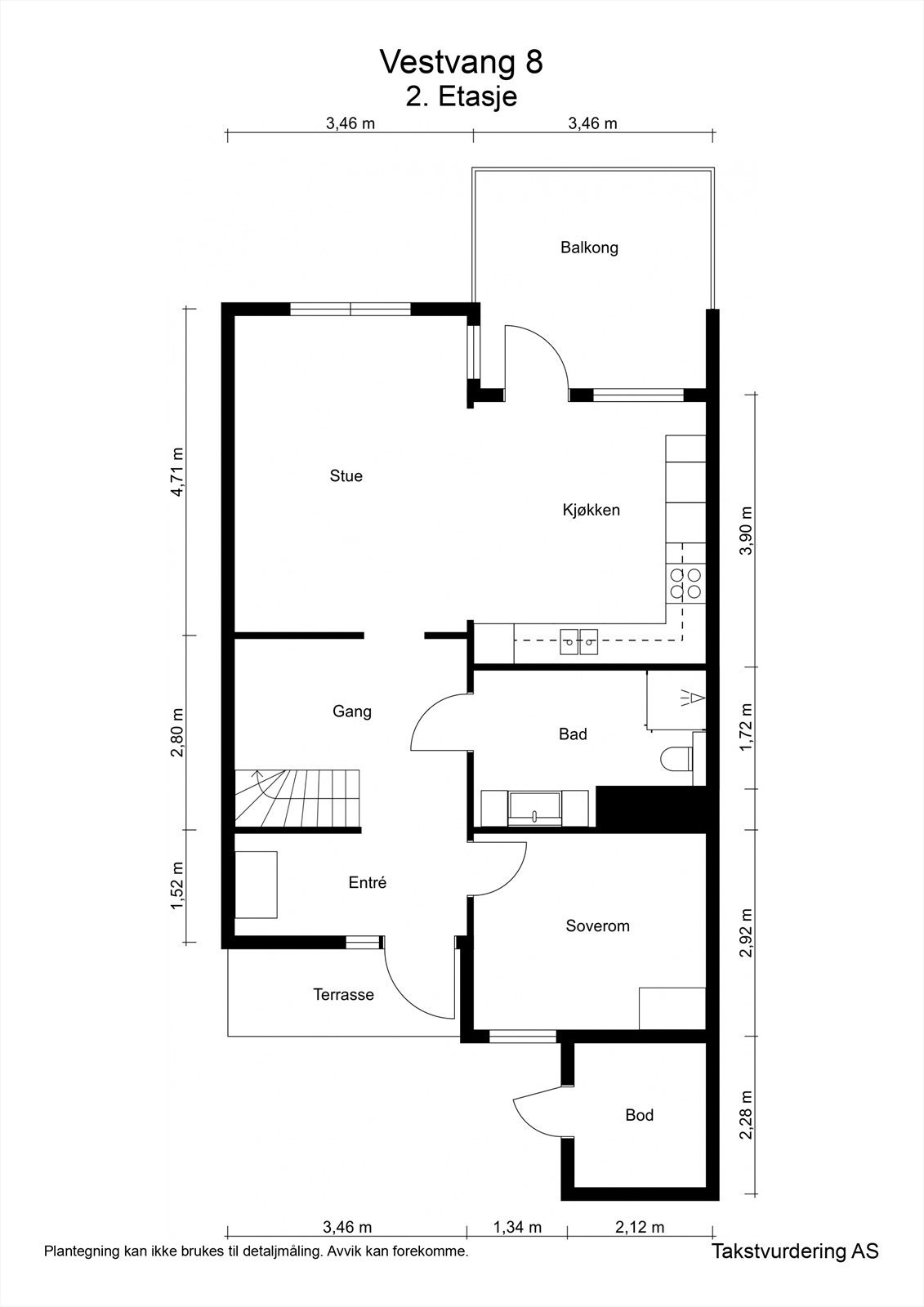 Målsatt plantegning - 2. etasje Galleribilde