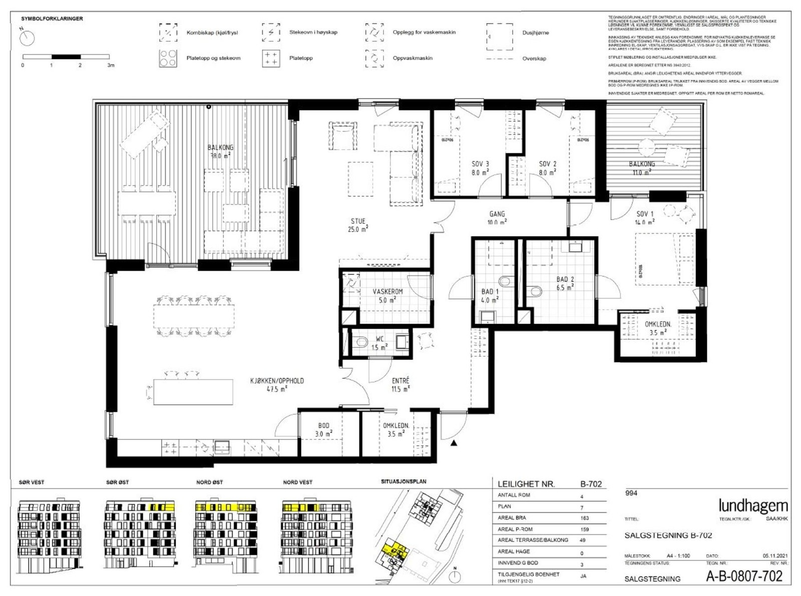 Planskisse - en inholdsrik leilighet i byggets øverste etaje Galleribilde