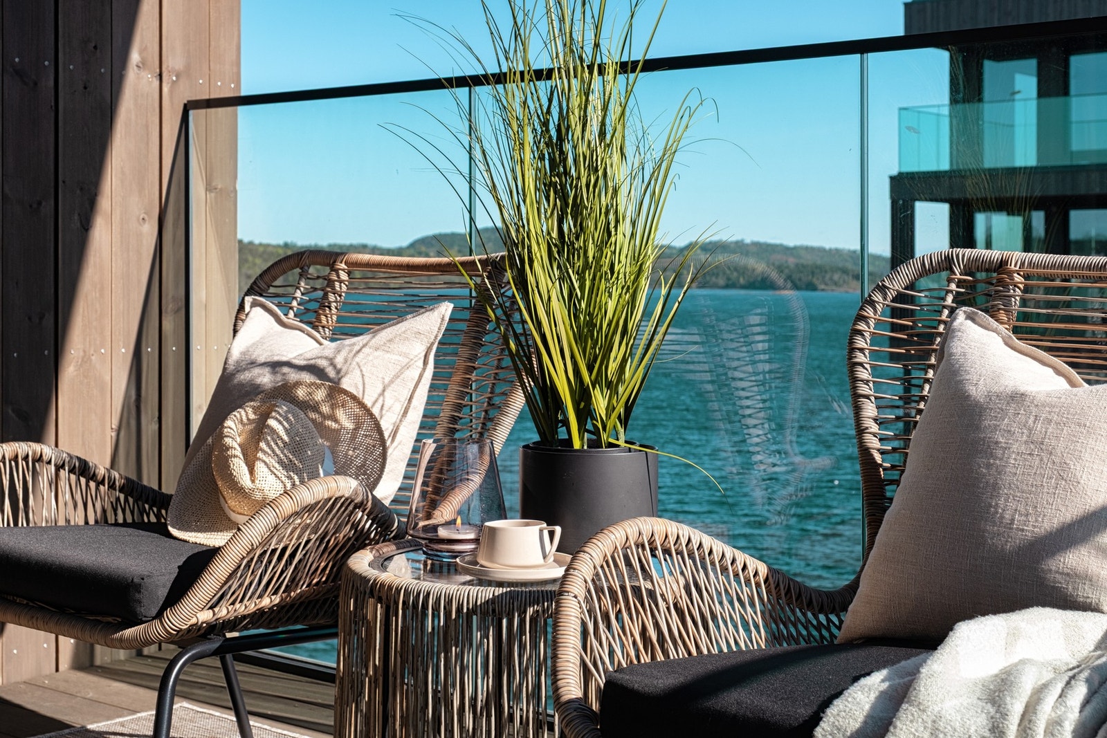 Hva med å alltid starte dagen med en rolig kopp kaffe på balkongen? Galleribilde