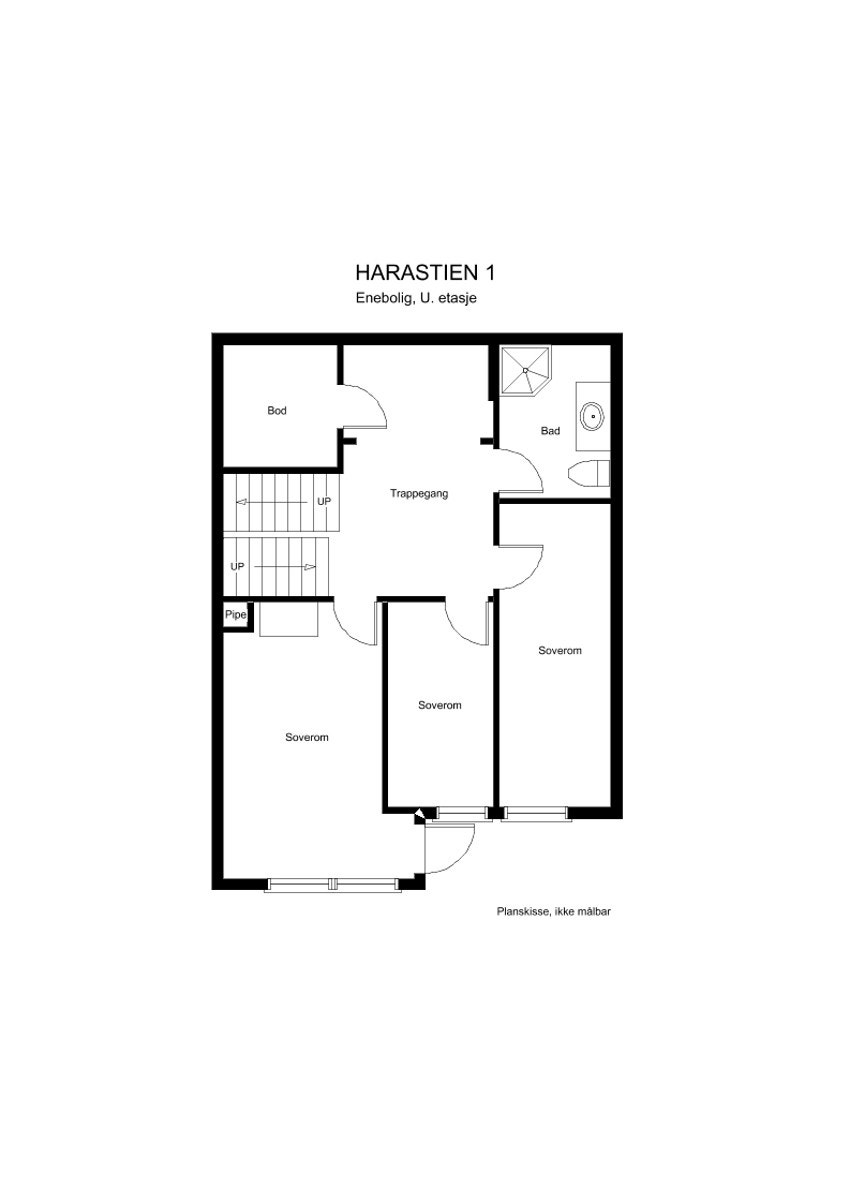 Plantegning Harastien 1, underetasje Galleribilde
