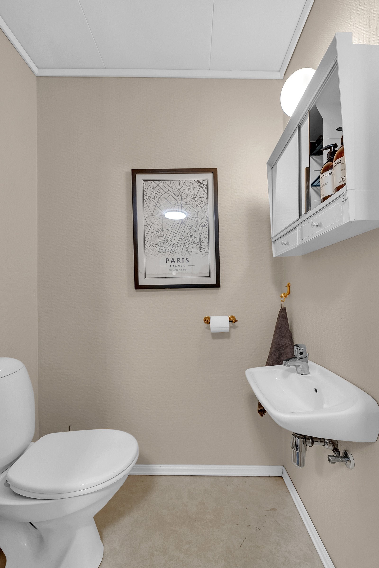 Toalettrom/ gestetoalett med servant og wc Galleribilde