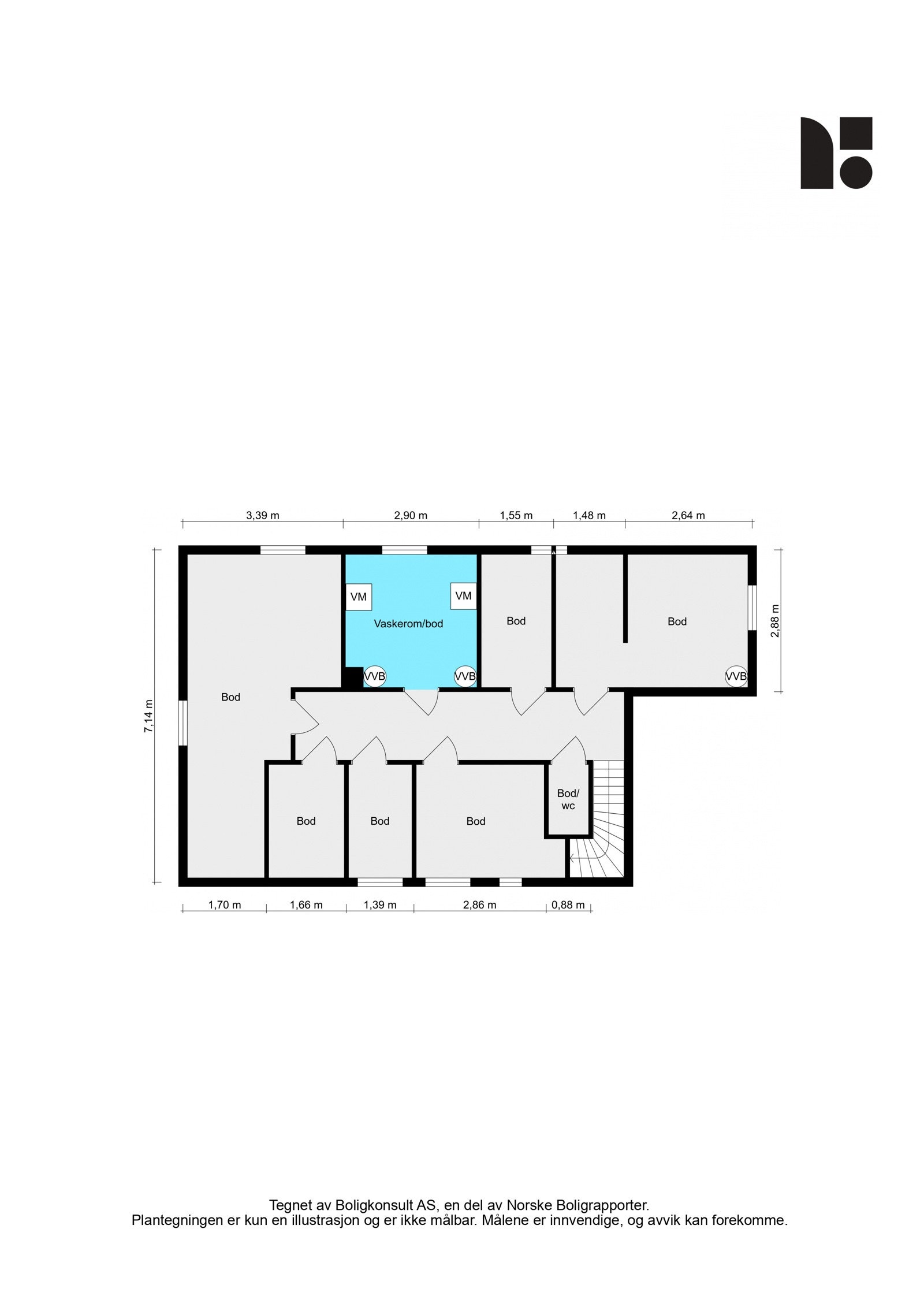 Plantegning kjeller. Galleribilde