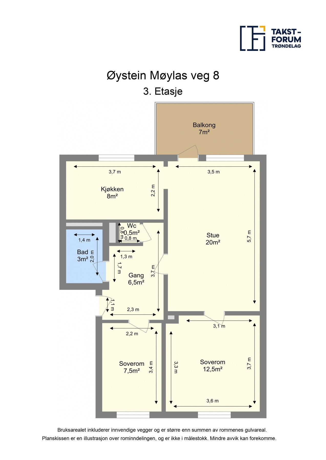 Plantegning - 3.etasje. Galleribilde