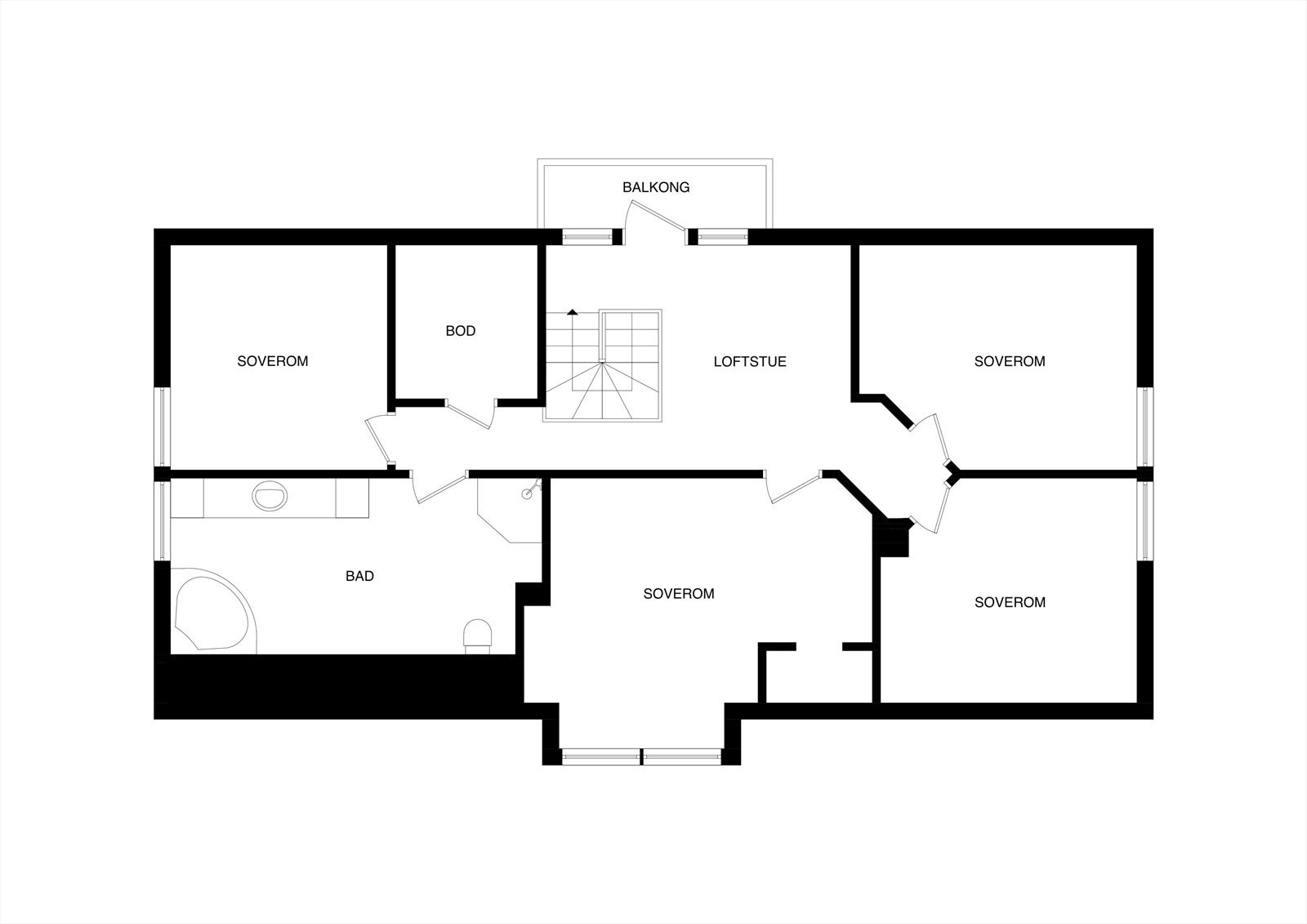 Plantegning 2 etasje. Galleribilde