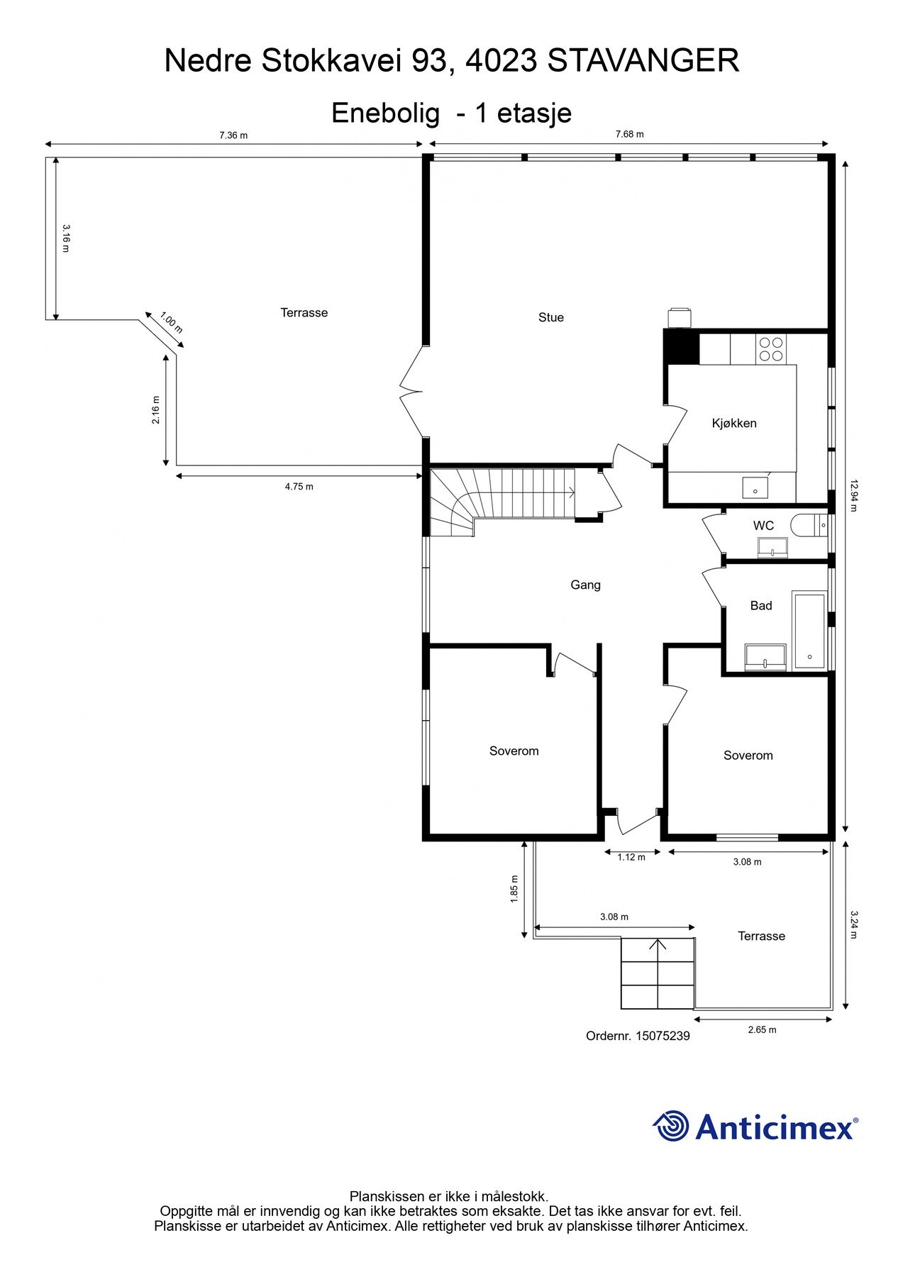 Planløsning 1. etasje Galleribilde
