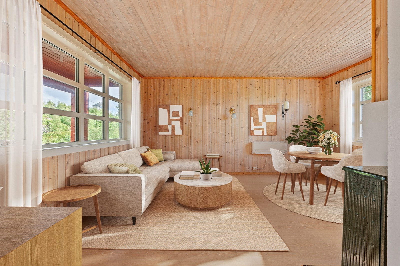 Det er gode møbleringsmuligheter i stuen Galleribilde