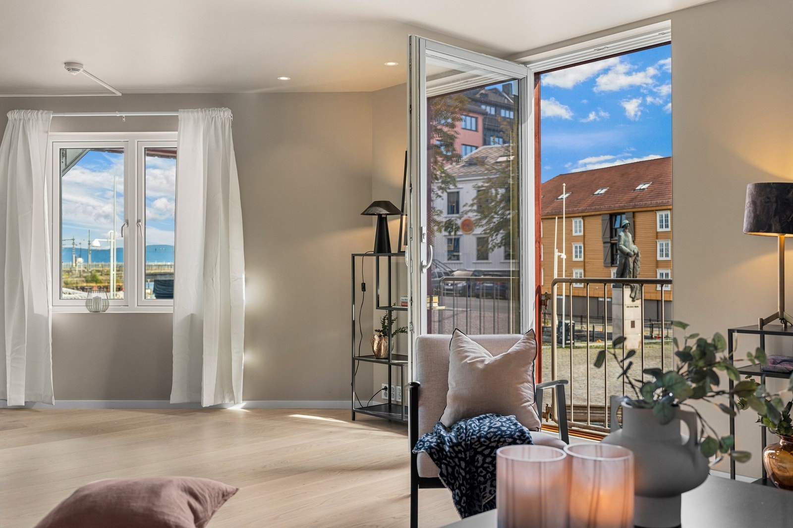 Boligen byr på en unik fransk balkong. Galleribilde