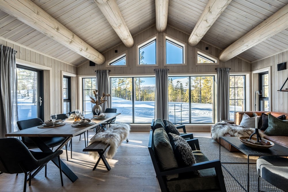 Koselig stue med store vindusflater. Galleribilde