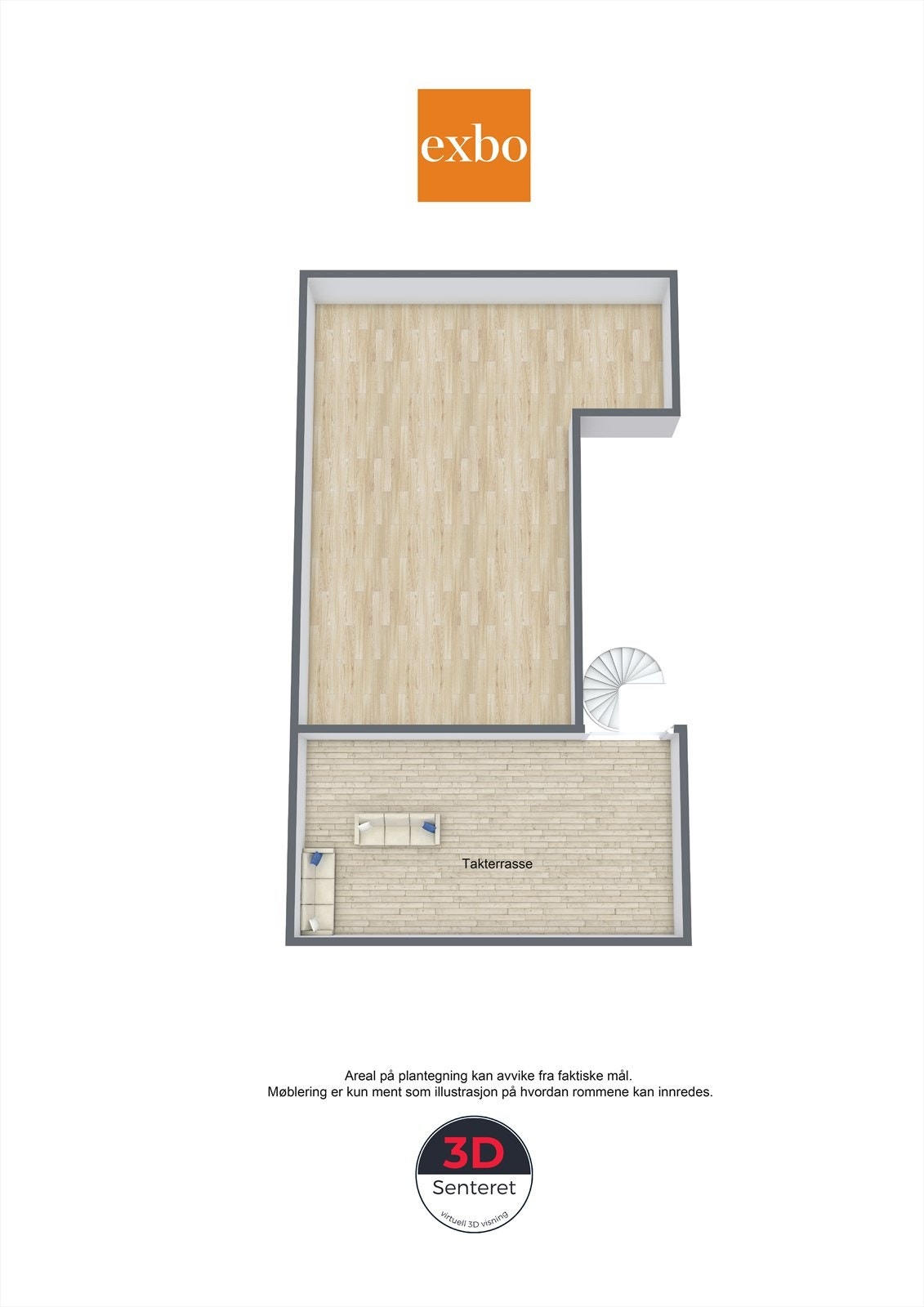 Plantegning takterrassen Galleribilde