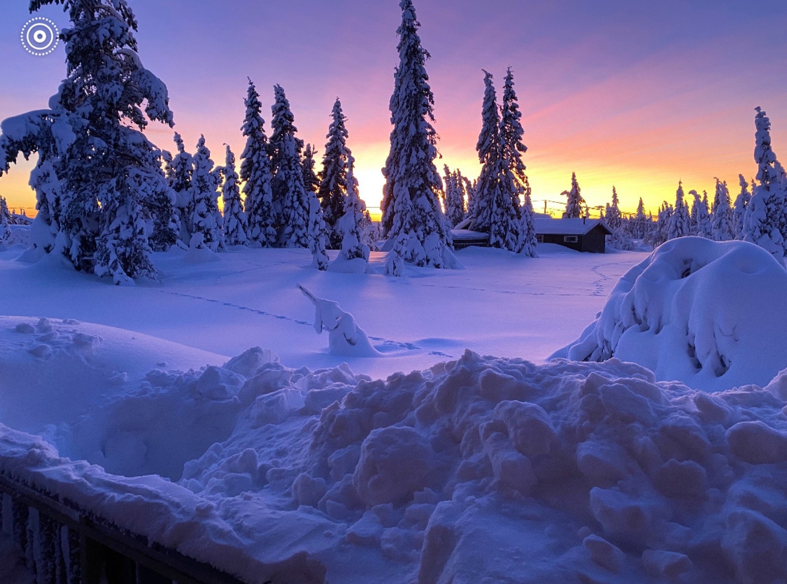 Selgers private bilde av nydelig solnedgang fra terrassen. Galleribilde