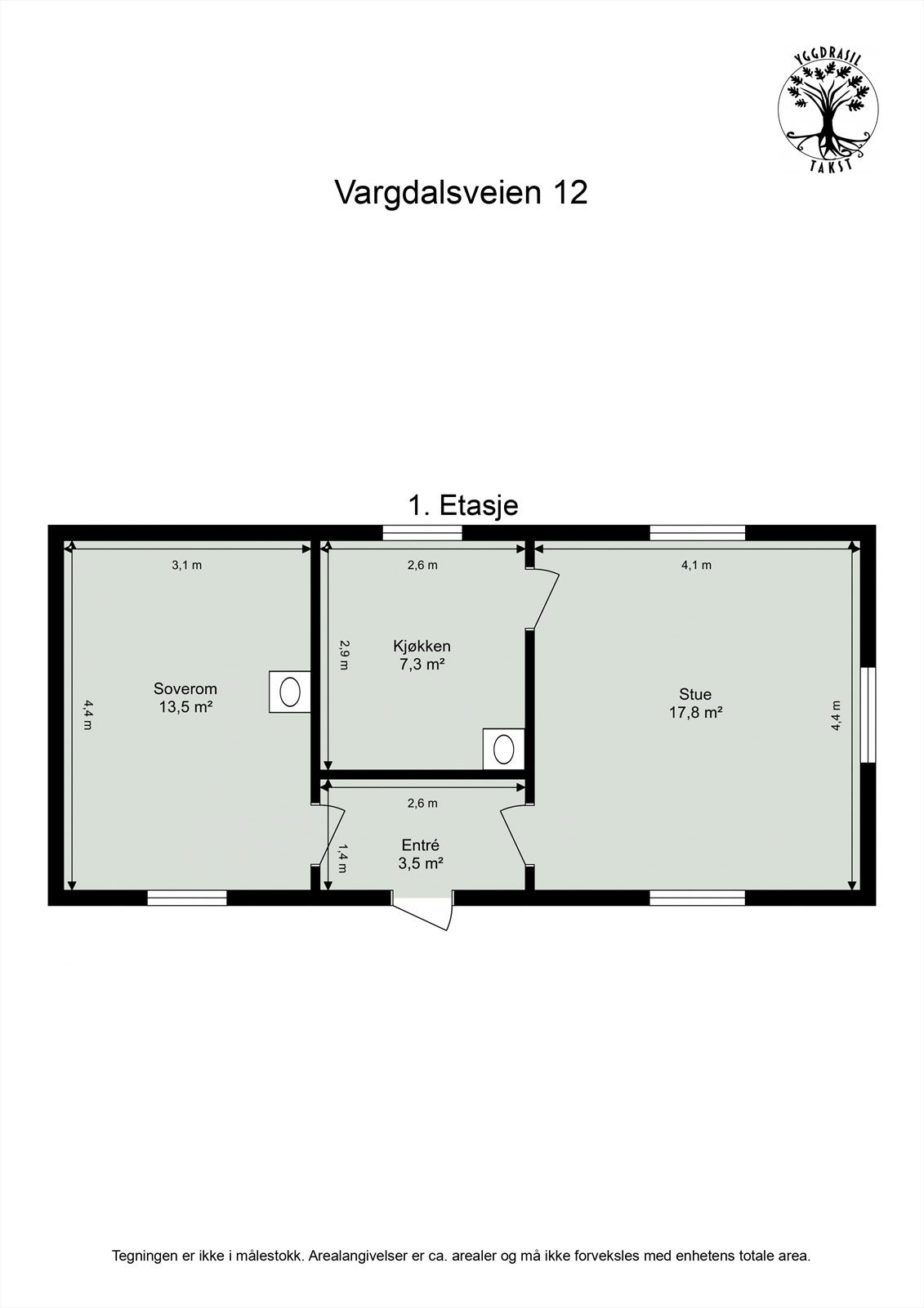 Plantegning hytte Galleribilde