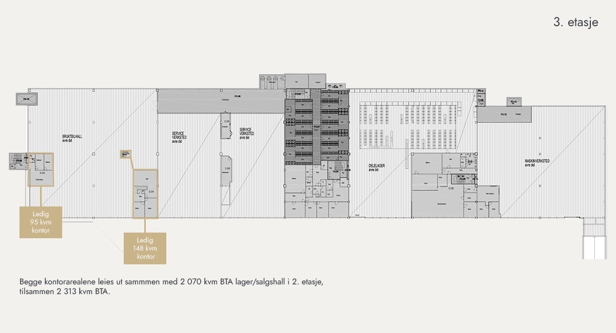 Plantegning 3. etasje Galleribilde