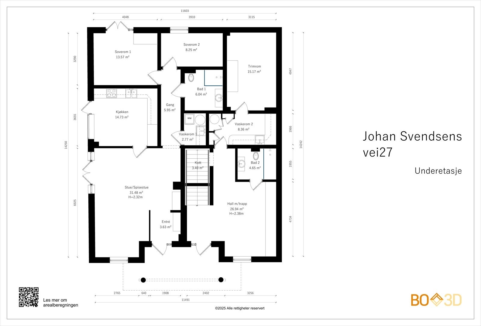 Plantegning underetasje.