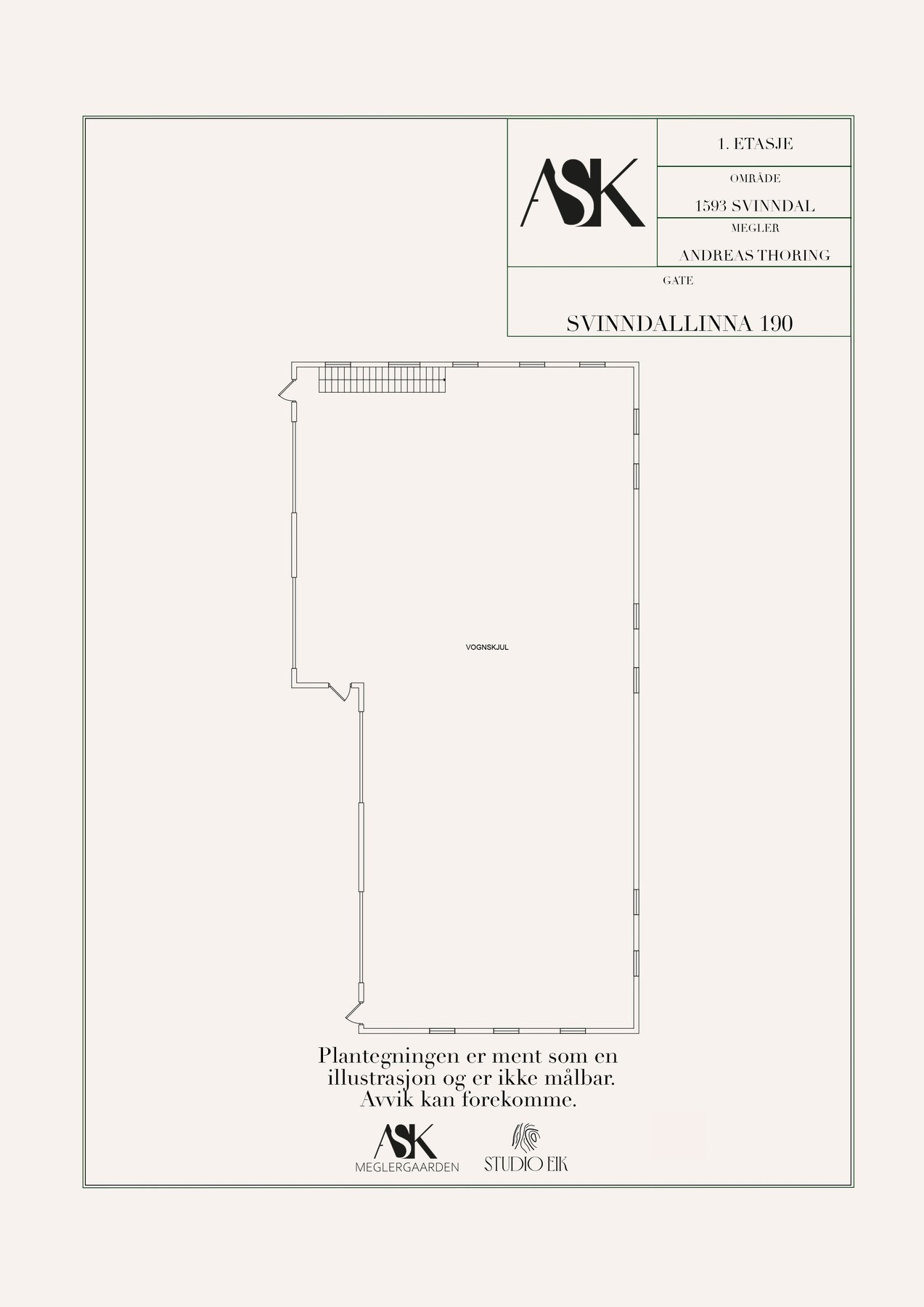 Plantegning 1. etasje garasje Galleribilde