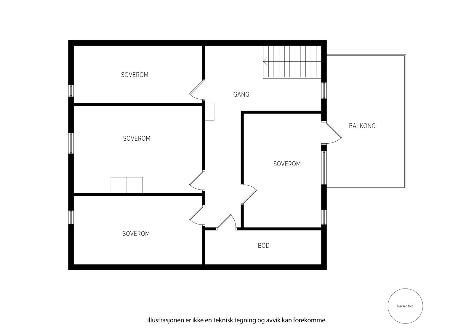 Plantegning andre etasje. Galleribilde