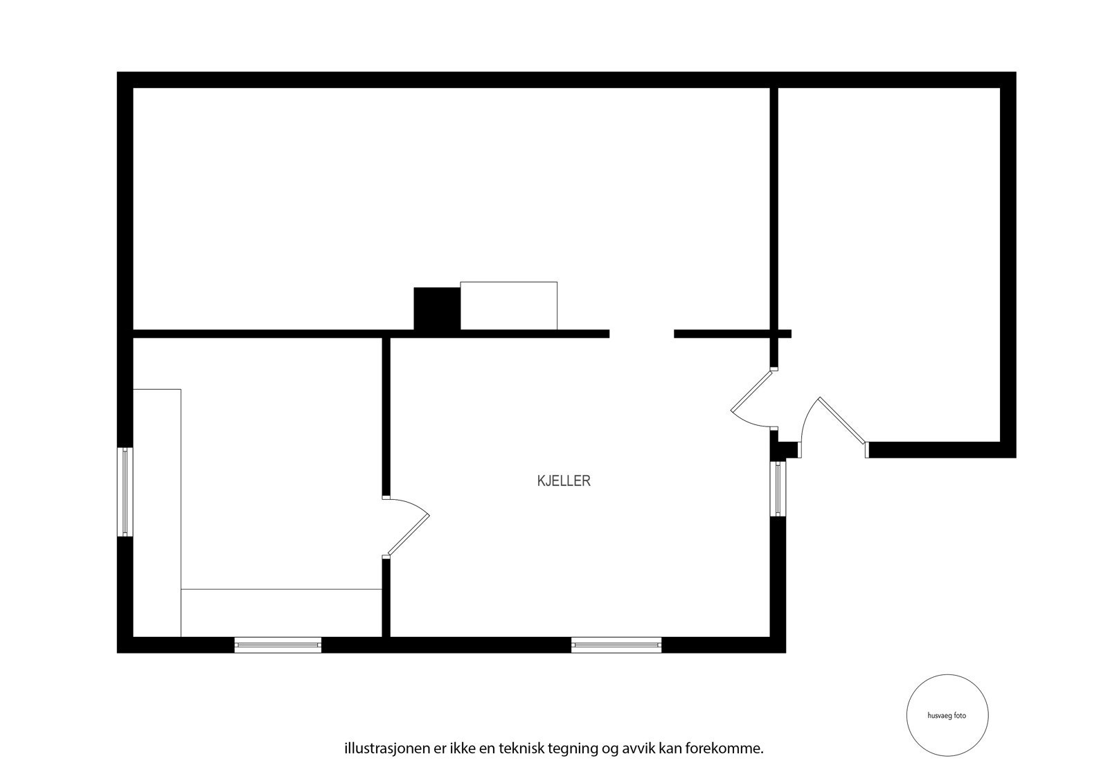 Plantegning kjeller. Galleribilde